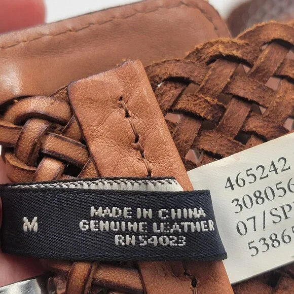 Banana Republic Woven Leather Boho/Southwestern Belt With Detailed Square Buckle - Picture 10 of 10